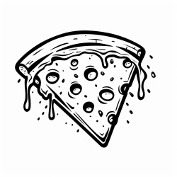a single pizza slice in bold lines