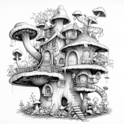 leprechaun in a mushroom treehouse