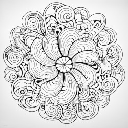 whimsical whorls a playful detailed mandala with whimsical curves and loops