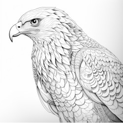 a falcon colouring book photo thick lines detailed