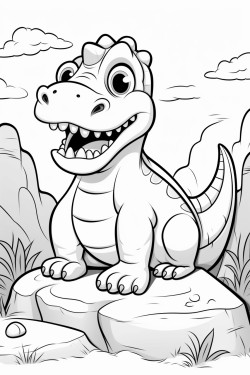 crea pagina da colorare dinosauro