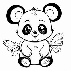 osito panda agarando mariposa