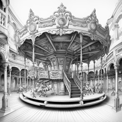 abandoned merry go round