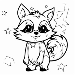 starryeyed raccoon a raccoon with stars for eyes and a dreamy expression