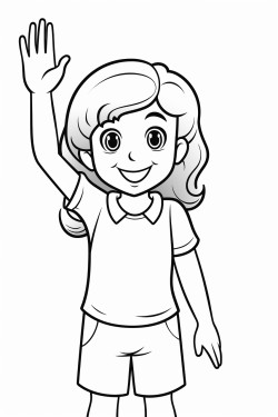 woman in tank top waving