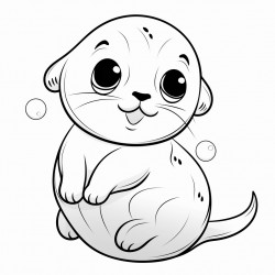 smiling baby seal balancing a ball on its nose