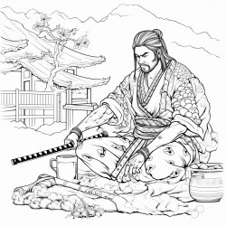 samurai eating a banana
