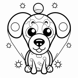 dog balloon animal with circles around  for the background
