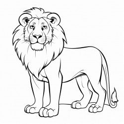 a lion standing alone