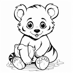 panda bear playing with tiger