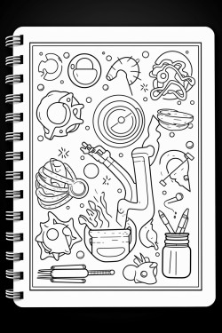 science themed notebook cover