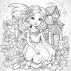 create a 40 page coloring book on elves and fairies their homes magical allure