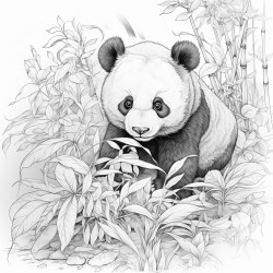 panda eats leaves
