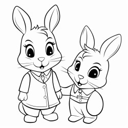 papa et maman lapin mignon