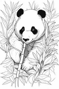 panda eats leaves