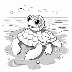 a baby sea turtle on a beach