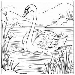swan in lake