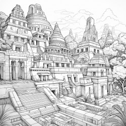 futuristic aztec city in the jungle