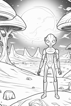 the manylegged alien the background alien planet surface