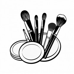 makeup brush bold and easy white background