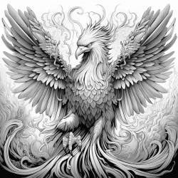 fire phoenix and human