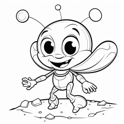 an ant carrying a tiny asteroid on its back