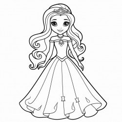 a princess with a beautiful dress with diamonds on it and long hair