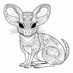 a java mousedeer with intricate pattern inside of it no color no shading medium line
