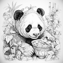 panda eats leasves