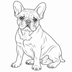 paint by number wuth a french black and white bulldog