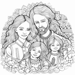 gnrer un coloriage magique avec les mots  mother daughter son father grandmother grandfather this is these are