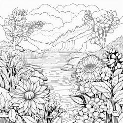 nature scenes illustrate serene landscapes floral patterns and peaceful nature scenes for a relaxing coloring journey