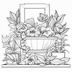 art deco bathroom sink plants floral walls