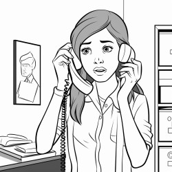 university student speaking on a telephone looking worried