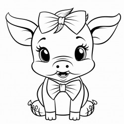 mini pig wearing a little bow