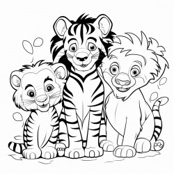 squirrel tiger  leopard lion and zebra
