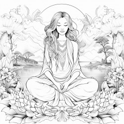 beautiful boho woman in a zen environment