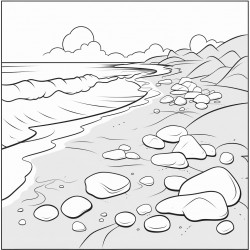 strand mit felsen