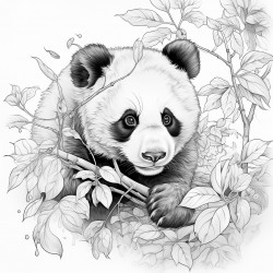panda eats leaves