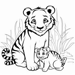 panda bear playing with tiger