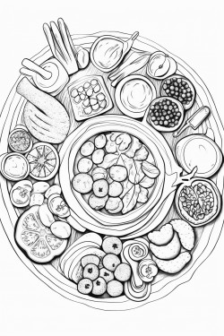 various delicious food on the table top view