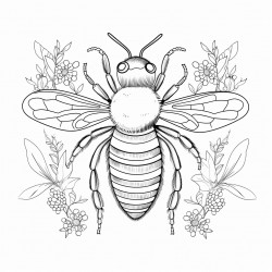 bee in zentangle style