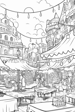 a bustling christmas market filled with stalls selling festive goods lights twinkling overhead and people enjoying the holiday spirit