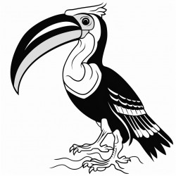 draw me an image of hornbill background sarawak flag