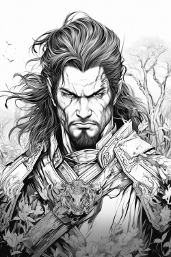 samurai coloring page