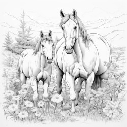 horses out in a meadow