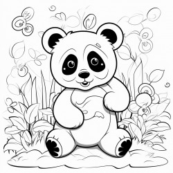 panda picture colour by number addtioon numbers