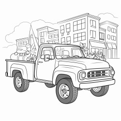 pickup truck pulling blank parade float