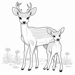 baby deer with its mother