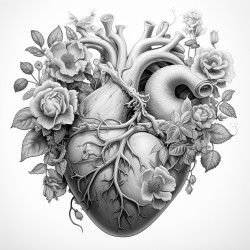 beautiful heart in realism style